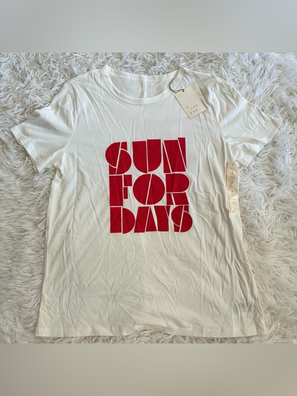 NWT A New Day Sun For Days Casual Classic Target Graphic T-Shirt White Red S